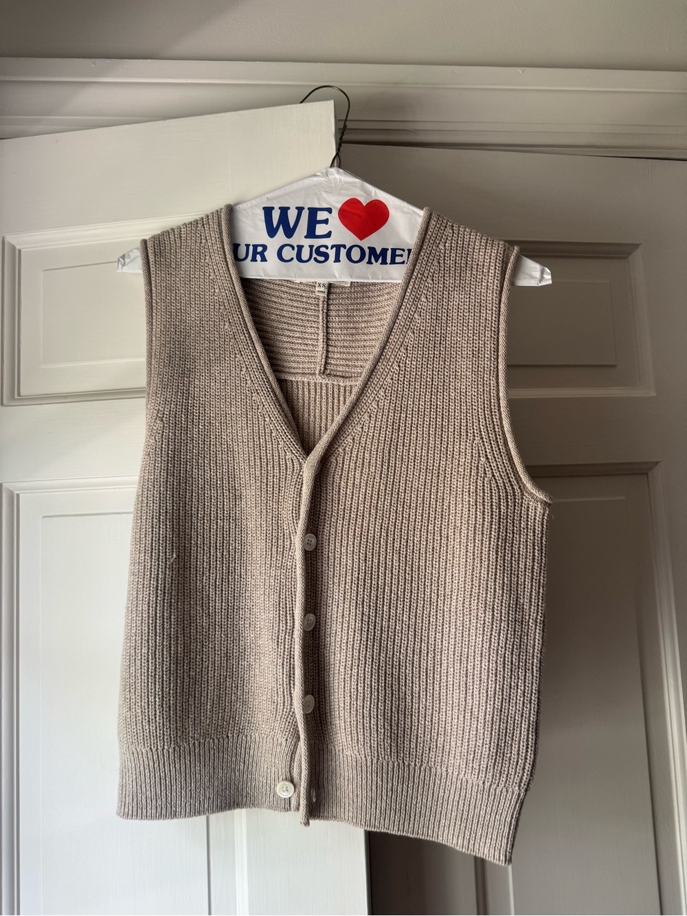 Alex Mill Beige Knit Button-Up Vest